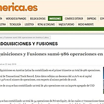 Mercado de Adquisiciones y Fusiones sum 986 operaciones en Amrica Latina.